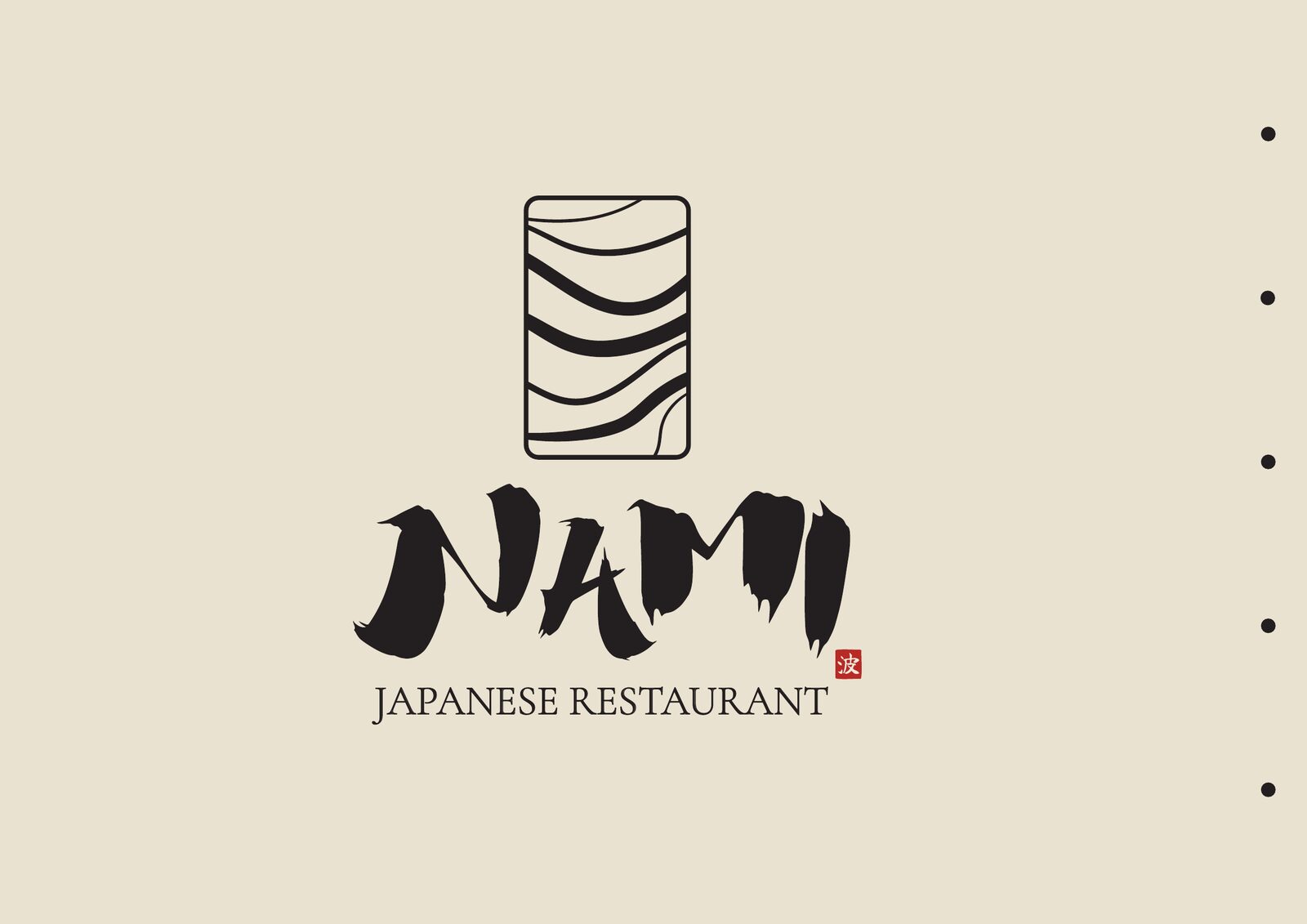 Nami — Japanese Restaurant, pagina con il logo del ristorante